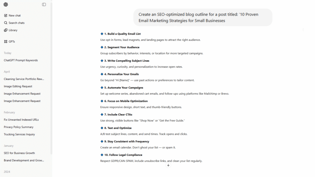 Blog Post Outline Generator