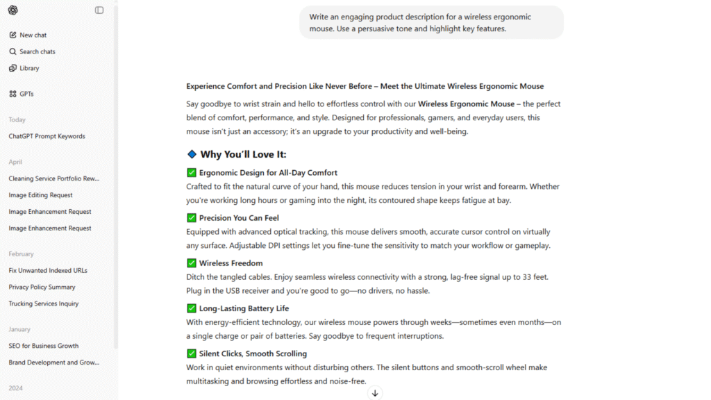 Product Description Writer