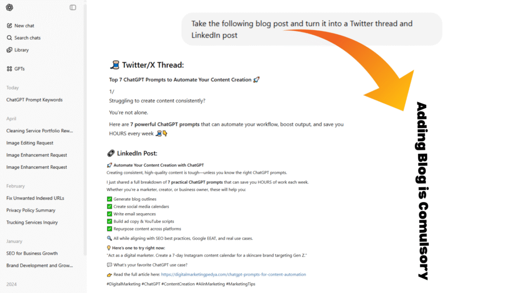 Content Repurposing Prompt