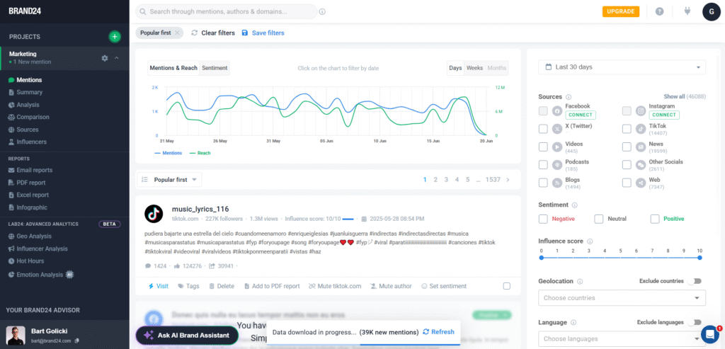 Brand24 – Real-Time Social Listening