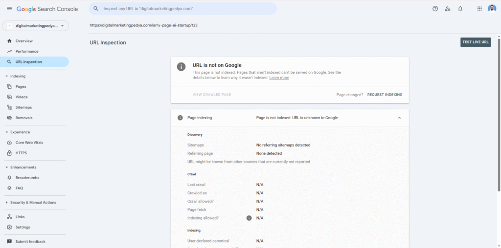 Use Case 1: Confirming Index Status of a Page