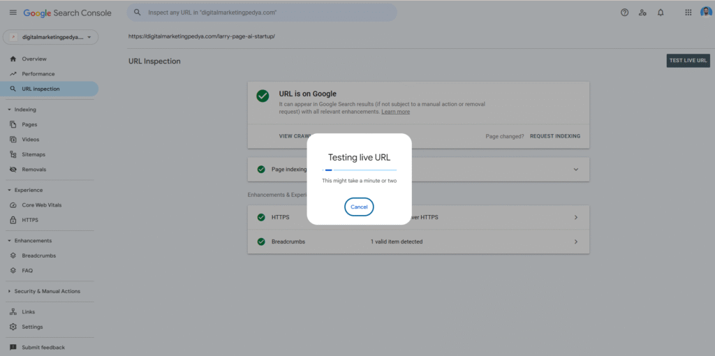 Use Case 2: Testing the Live Version of Your Page