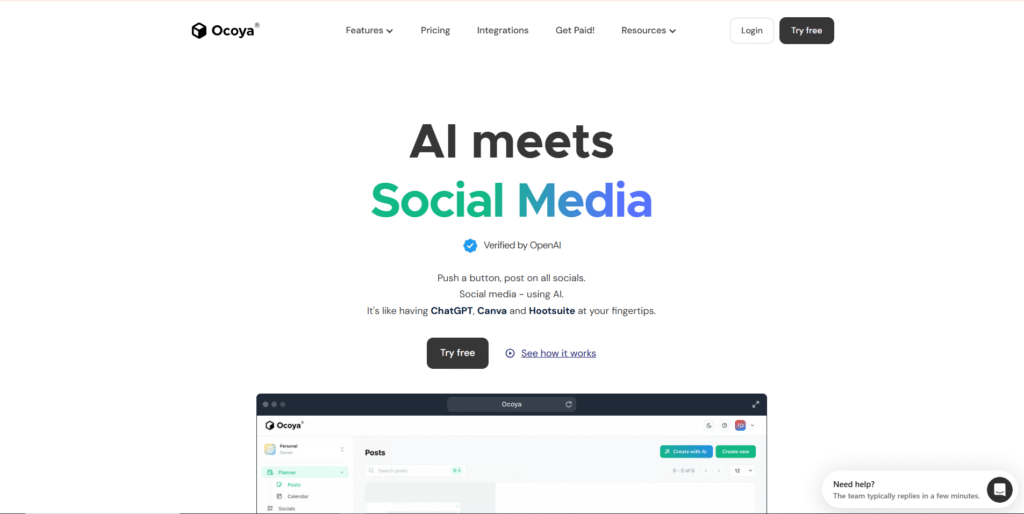 Ocoya – Best for AI Social Media Content Creation